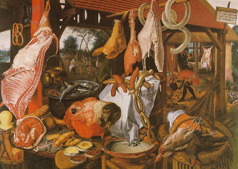 Pieter Aertsen  Butcher's Stall with the Flight into Egypt Norge oil painting art